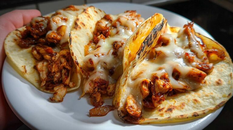 cheesy street chicken tacos