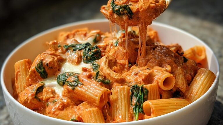 creamy tomato spinach chicken pasta