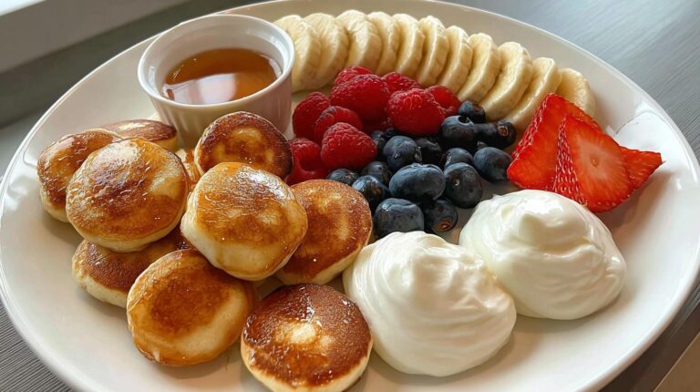 mini pancakes with fruit