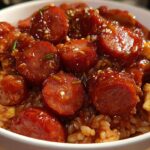 spicy sausage rice bowl