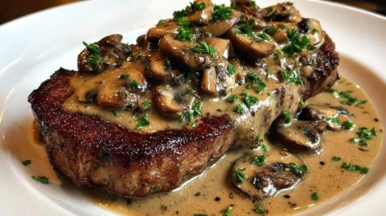 steak with mushroom sauce