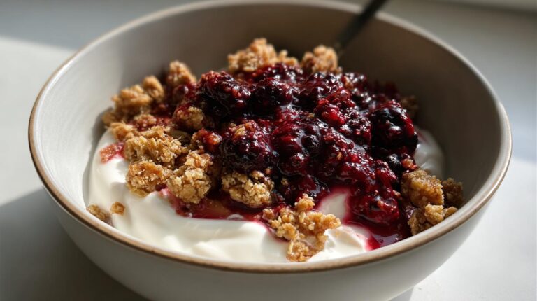 berry crumble yogurt bowl
