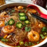 spicy shrimp rice noodle soup