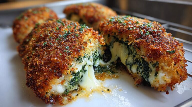 spinach and cheese stuffed fish