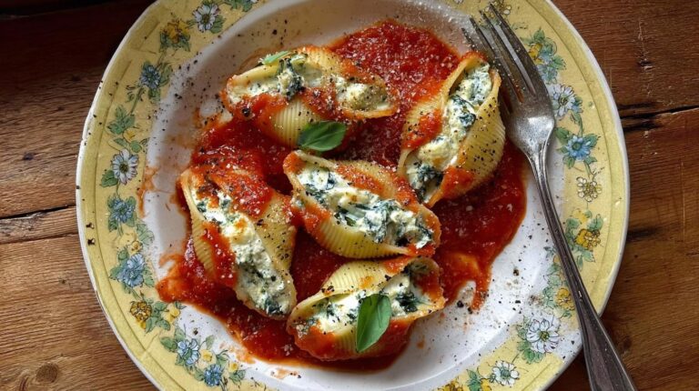 spinach and ricotta stuffed shells